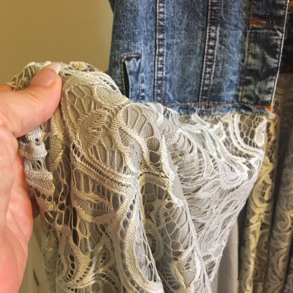 Honey me jean—appliqué lace dress/coverup - Picture 3 of 5